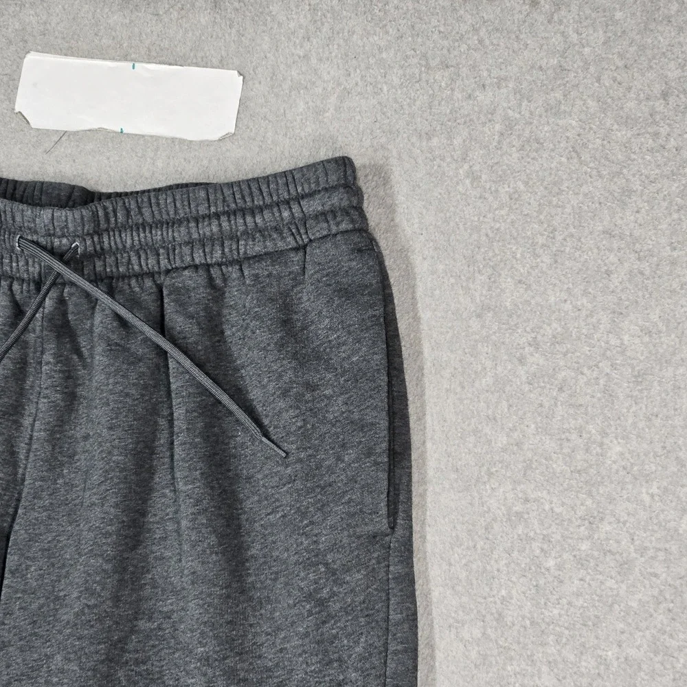 Adidas Men Sweatpants 2XL Gray Tapered Jogger Fleece Logo Activewear 29